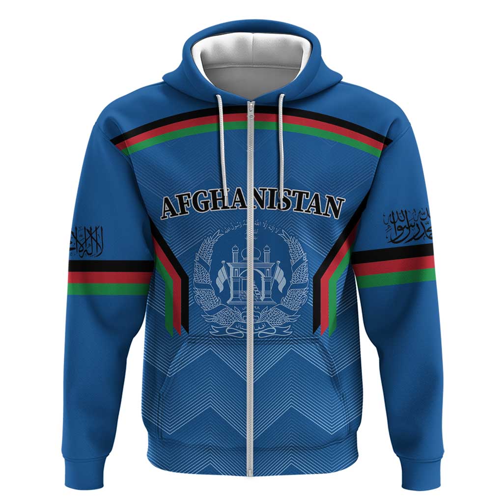 Custom Afghanistan Cricket Zip Hoodie Afghan Coat Of Arm with Special Flag