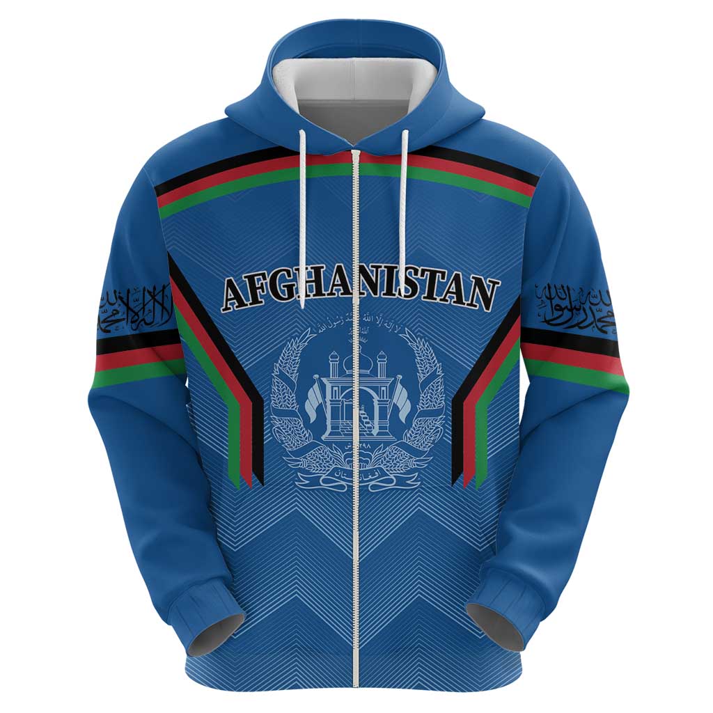 Custom Afghanistan Cricket Zip Hoodie Afghan Coat Of Arm with Special Flag