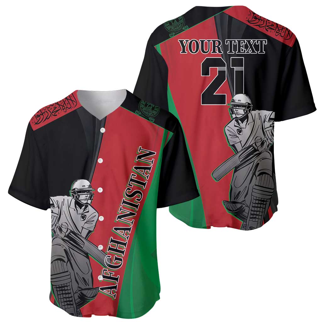Custom Afghanistan Cricket Baseball Jersey Sporty Version