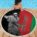 Custom Afghanistan Cricket Beach Blanket Sporty Version