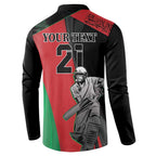 Custom Afghanistan Cricket Button Sweatshirt Sporty Version