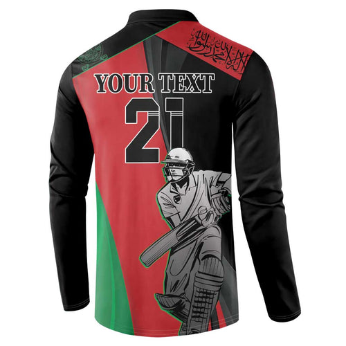 Custom Afghanistan Cricket Button Sweatshirt Sporty Version