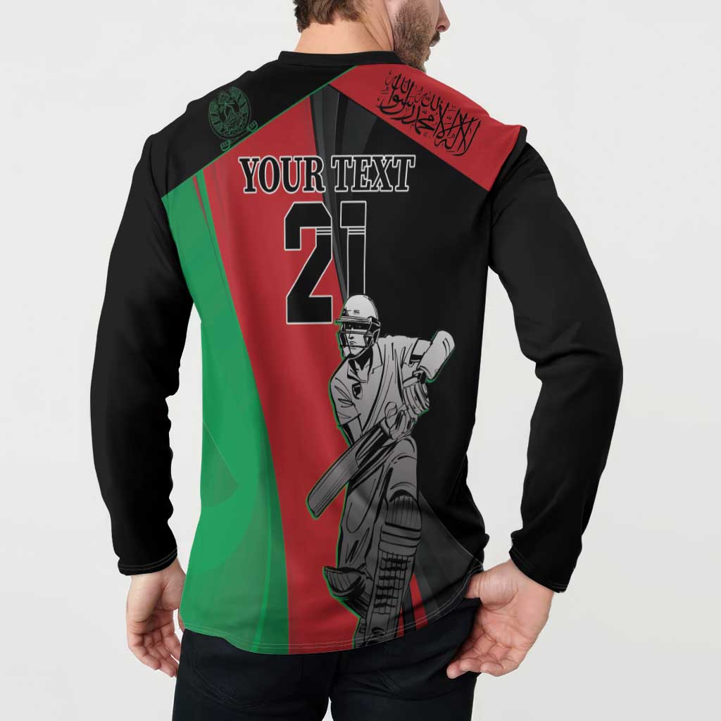 Custom Afghanistan Cricket Button Sweatshirt Sporty Version