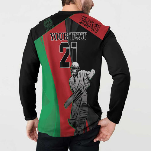 Custom Afghanistan Cricket Button Sweatshirt Sporty Version