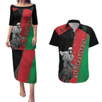 Custom Afghanistan Cricket Couples Matching Puletasi and Hawaiian Shirt Sporty Version