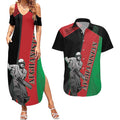 Custom Afghanistan Cricket Couples Matching Summer Maxi Dress and Hawaiian Shirt Sporty Version