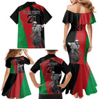 Custom Afghanistan Cricket Family Matching Mermaid Dress and Hawaiian Shirt Sporty Version