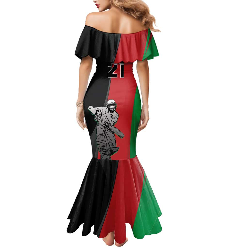 Custom Afghanistan Cricket Family Matching Mermaid Dress and Hawaiian Shirt Sporty Version