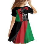 Custom Afghanistan Cricket Family Matching Off Shoulder Short Dress and Hawaiian Shirt Sporty Version