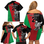 Custom Afghanistan Cricket Family Matching Off Shoulder Short Dress and Hawaiian Shirt Sporty Version