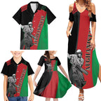 Custom Afghanistan Cricket Family Matching Summer Maxi Dress and Hawaiian Shirt Sporty Version