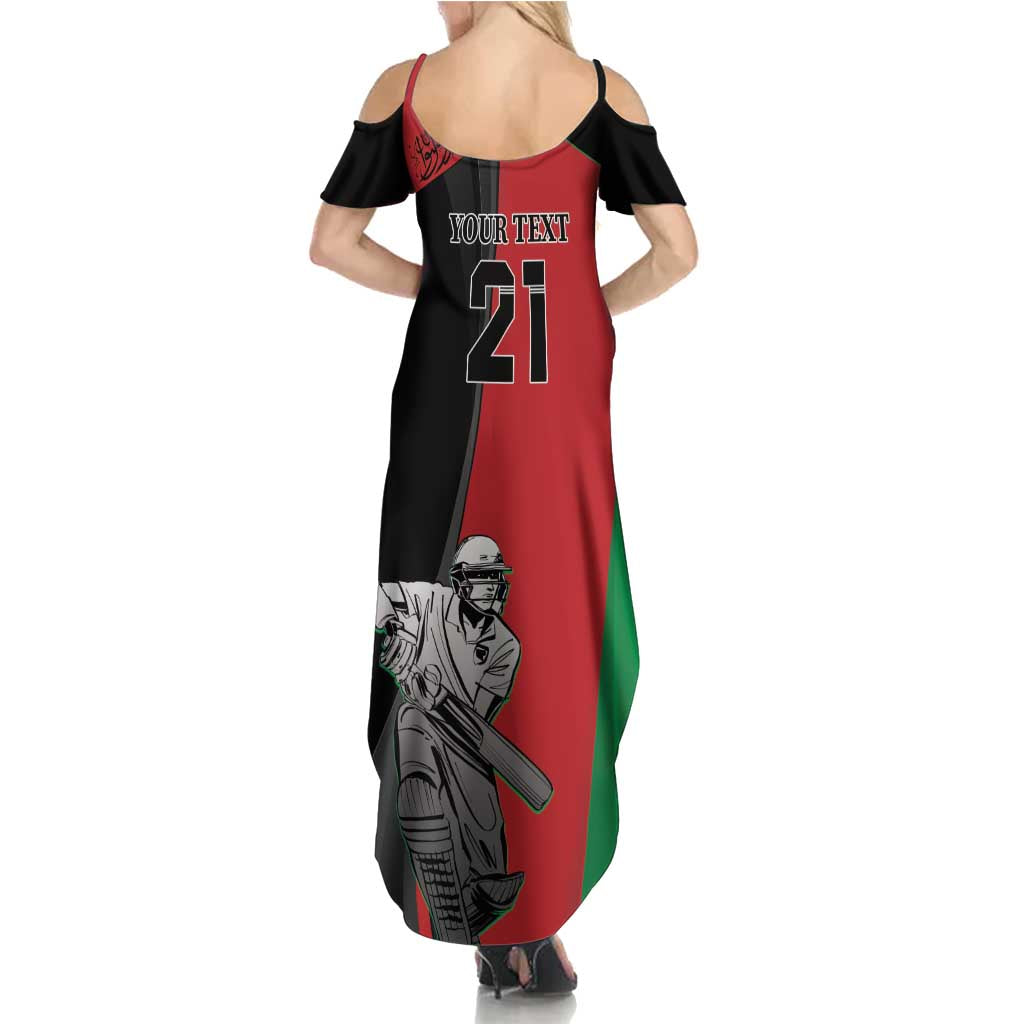 Custom Afghanistan Cricket Family Matching Summer Maxi Dress and Hawaiian Shirt Sporty Version