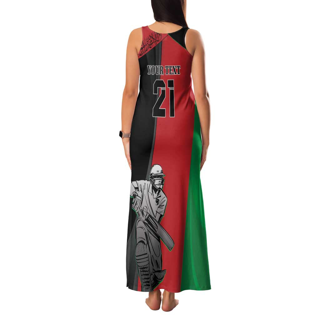Custom Afghanistan Cricket Family Matching Tank Maxi Dress and Hawaiian Shirt Sporty Version