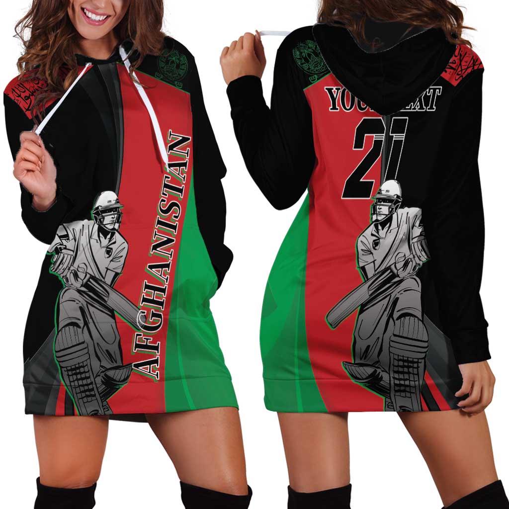 Custom Afghanistan Cricket Hoodie Dress Sporty Version