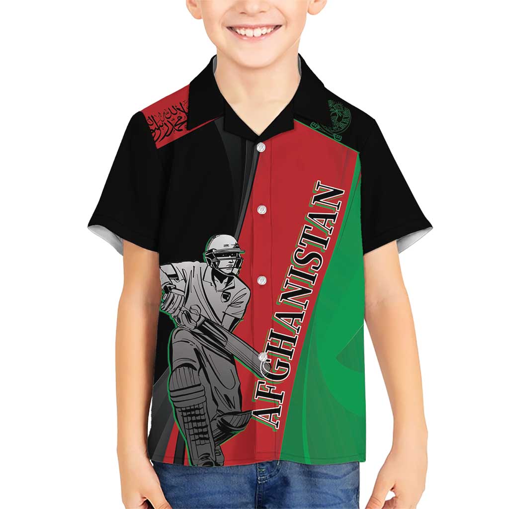 Custom Afghanistan Cricket Kid Hawaiian Shirt Sporty Version