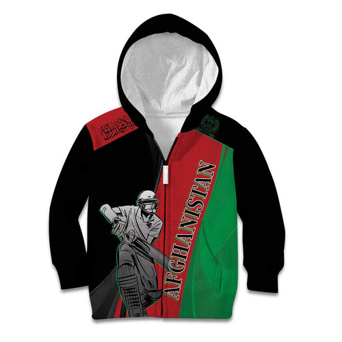Custom Afghanistan Cricket Kid Hoodie Sporty Version
