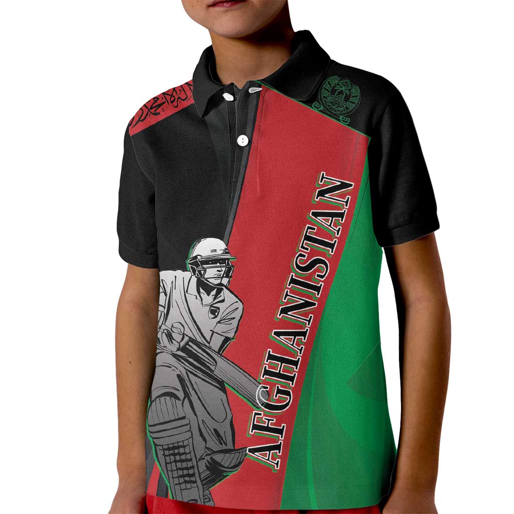 Custom Afghanistan Cricket Kid Polo Shirt Sporty Version