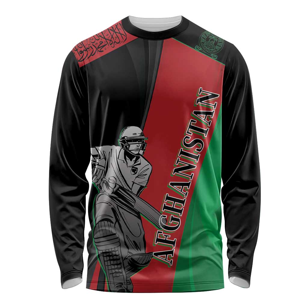 Custom Afghanistan Cricket Long Sleeve Shirt Sporty Version
