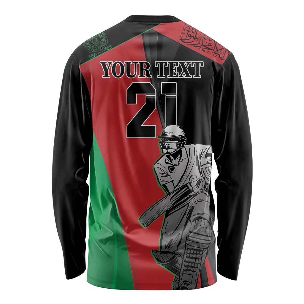 Custom Afghanistan Cricket Long Sleeve Shirt Sporty Version