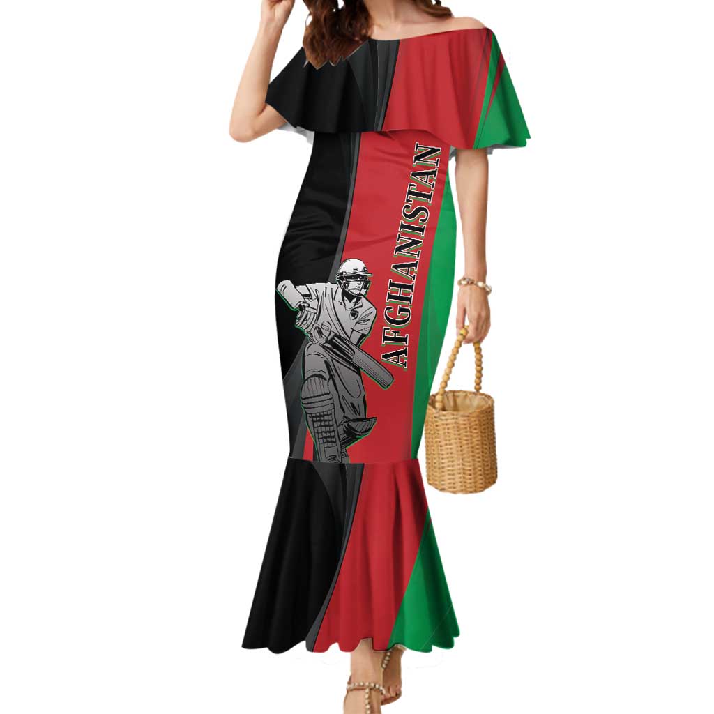 Custom Afghanistan Cricket Mermaid Dress Sporty Version