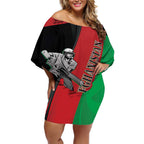 Custom Afghanistan Cricket Off Shoulder Short Dress Sporty Version