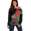 Custom Afghanistan Cricket Off Shoulder Sweater Sporty Version