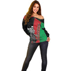 Custom Afghanistan Cricket Off Shoulder Sweater Sporty Version