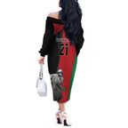Custom Afghanistan Cricket Off The Shoulder Long Sleeve Dress Sporty Version