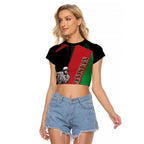 Custom Afghanistan Cricket Raglan Cropped T Shirt Sporty Version