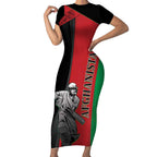 Custom Afghanistan Cricket Short Sleeve Bodycon Dress Sporty Version