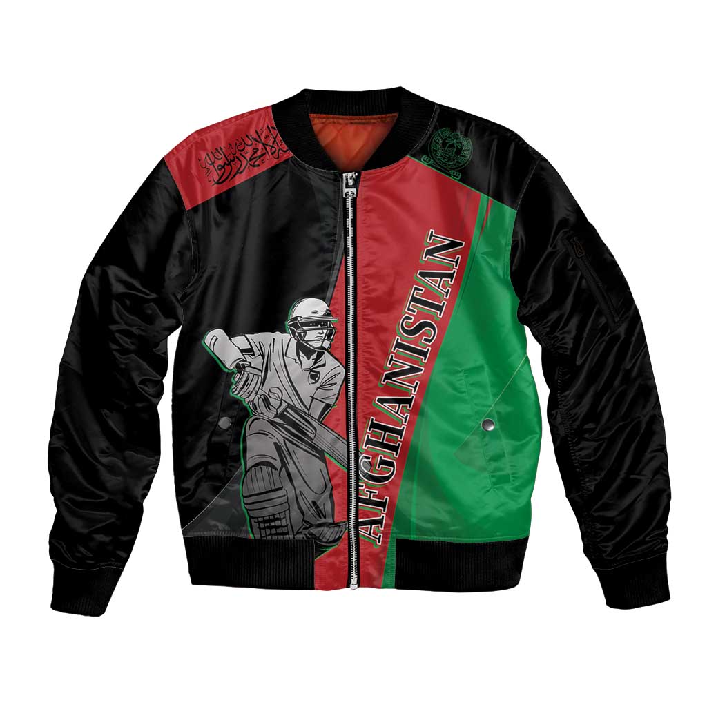 Custom Afghanistan Cricket Sleeve Zip Bomber Jacket Sporty Version