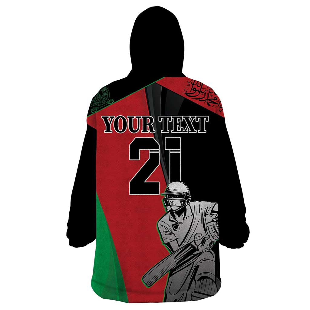 Custom Afghanistan Cricket Wearable Blanket Hoodie Sporty Version