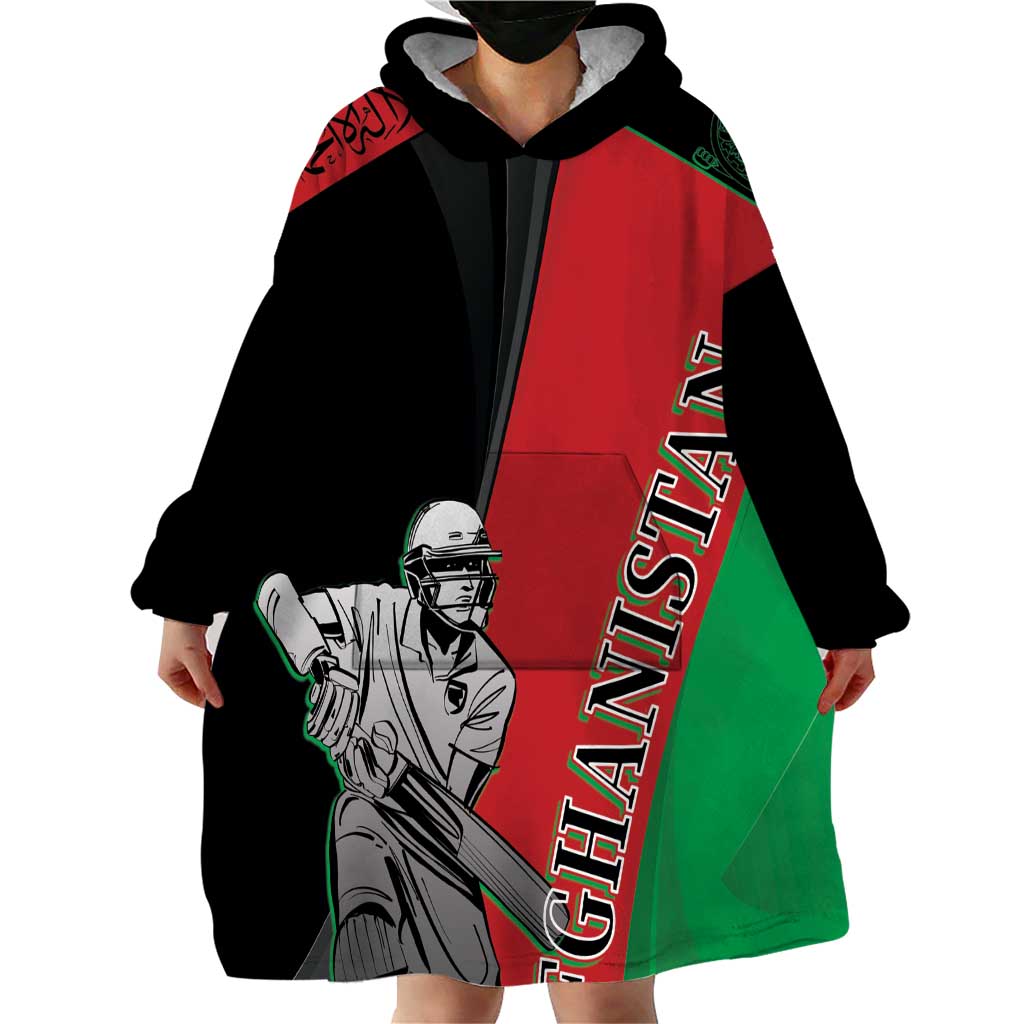 Custom Afghanistan Cricket Wearable Blanket Hoodie Sporty Version