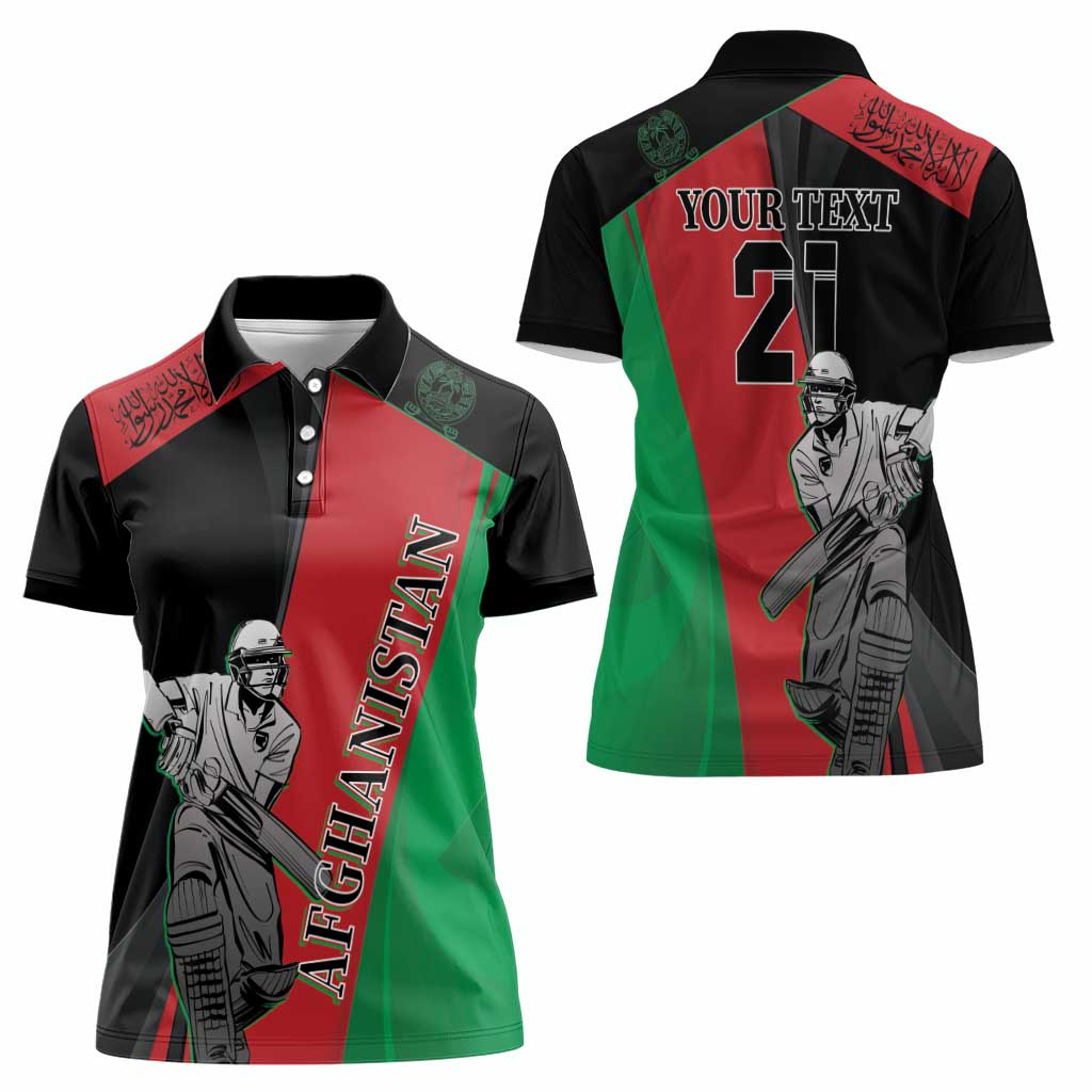 Custom Afghanistan Cricket Women Polo Shirt Sporty Version