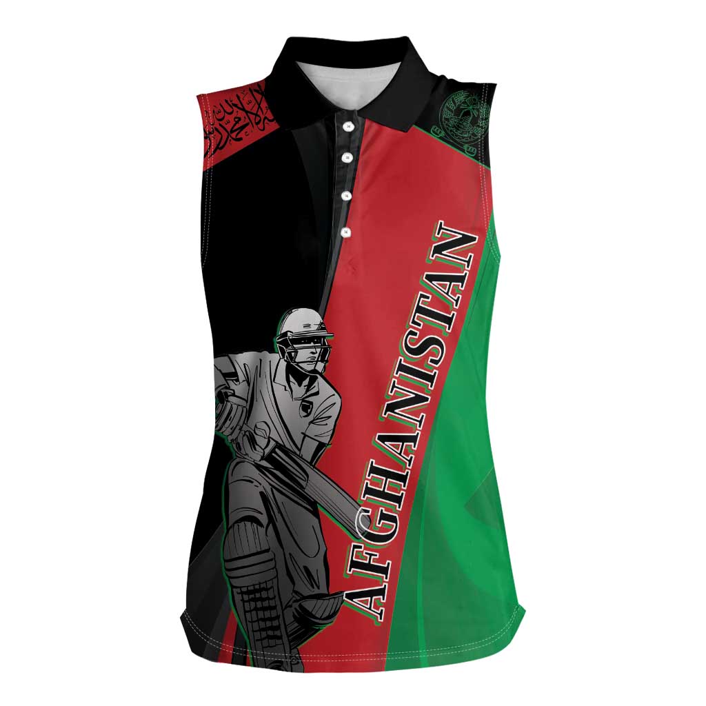 Custom Afghanistan Cricket Women Sleeveless Polo Shirt Sporty Version