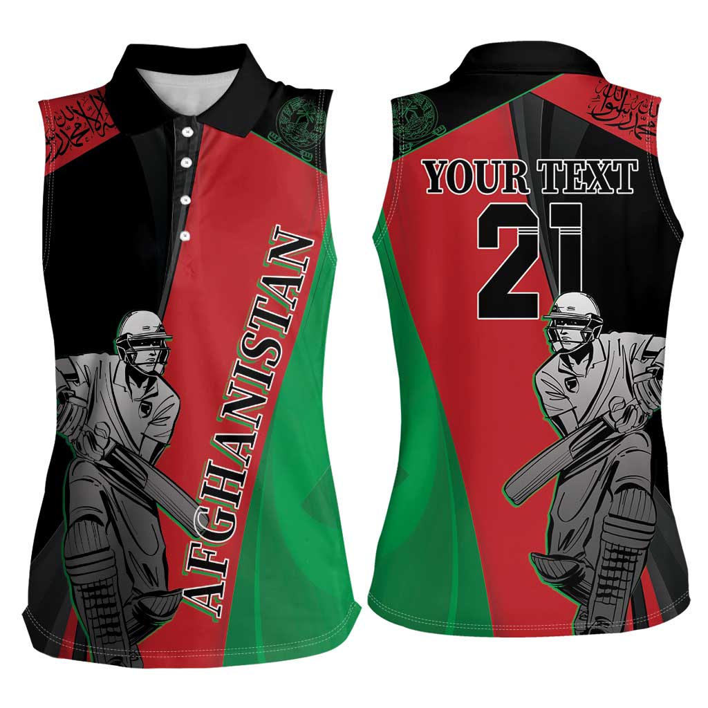 Custom Afghanistan Cricket Women Sleeveless Polo Shirt Sporty Version