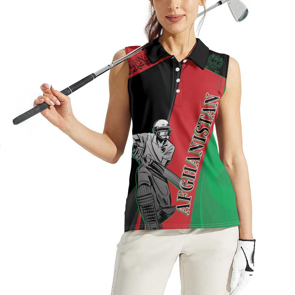 Custom Afghanistan Cricket Women Sleeveless Polo Shirt Sporty Version
