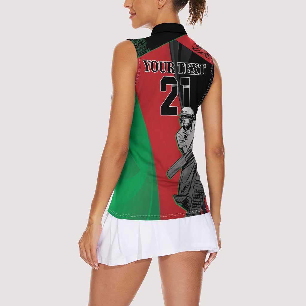 Custom Afghanistan Cricket Women Sleeveless Polo Shirt Sporty Version