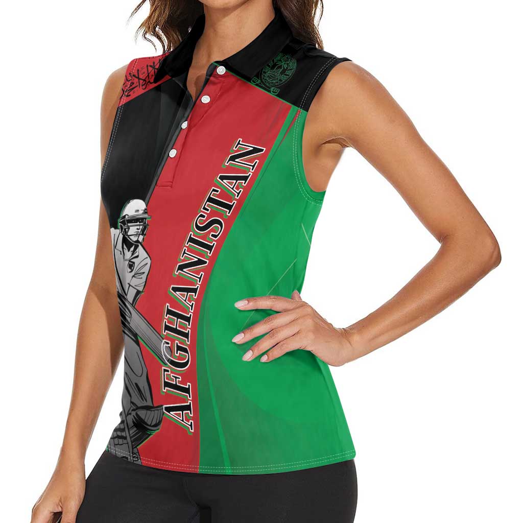 Custom Afghanistan Cricket Women Sleeveless Polo Shirt Sporty Version