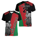 Custom Afghanistan Cricket Women V-Neck T-Shirt Sporty Version