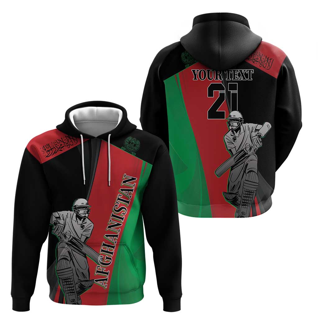 Custom Afghanistan Cricket Zip Hoodie Sporty Version
