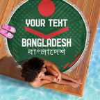 Custom Bangladesh Cricket Beach Blanket Go Tigers Sporty Version