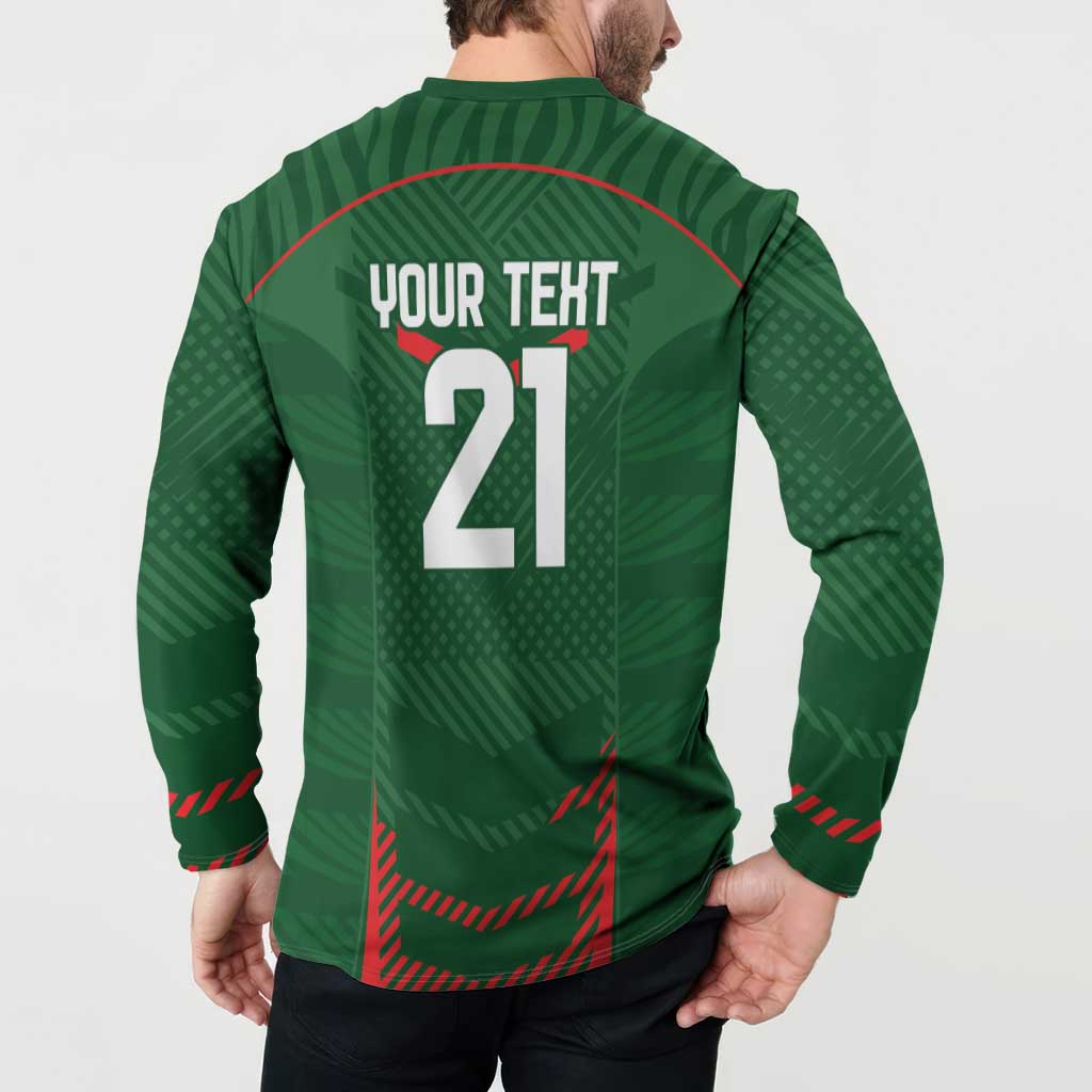 Custom Bangladesh Cricket Button Sweatshirt Go Tigers Sporty Version