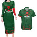 Custom Bangladesh Cricket Couples Matching Long Sleeve Bodycon Dress and Hawaiian Shirt Go Tigers Sporty Version