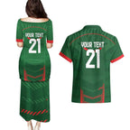 Custom Bangladesh Cricket Couples Matching Puletasi and Hawaiian Shirt Go Tigers Sporty Version