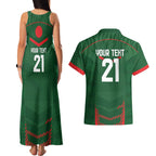 Custom Bangladesh Cricket Couples Matching Tank Maxi Dress and Hawaiian Shirt Go Tigers Sporty Version