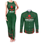 Custom Bangladesh Cricket Couples Matching Tank Maxi Dress and Long Sleeve Button Shirt Go Tigers Sporty Version