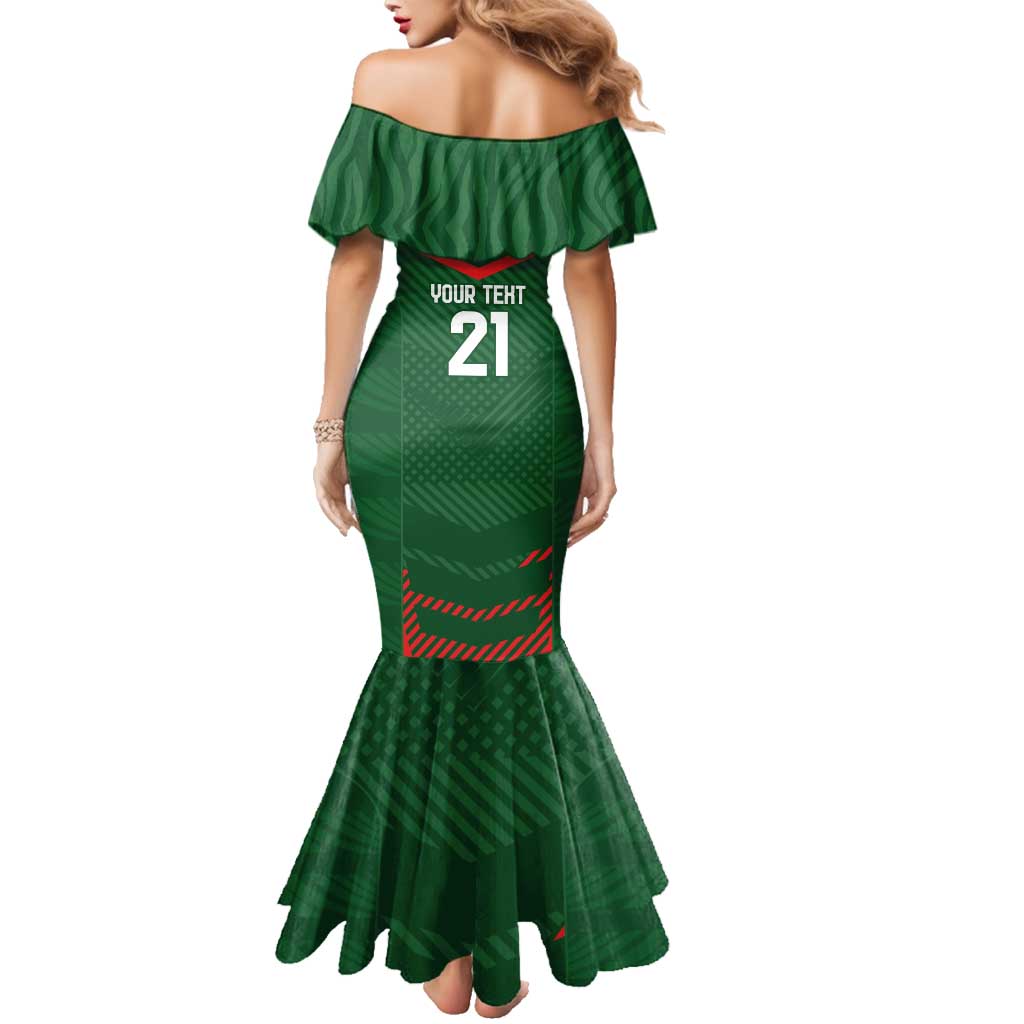 Custom Bangladesh Cricket Family Matching Mermaid Dress and Hawaiian Shirt Go Tigers Sporty Version