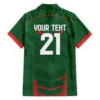 Custom Bangladesh Cricket Family Matching Off The Shoulder Long Sleeve Dress and Hawaiian Shirt Go Tigers Sporty Version