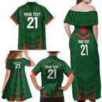 Custom Bangladesh Cricket Family Matching Off Shoulder Maxi Dress and Hawaiian Shirt Go Tigers Sporty Version